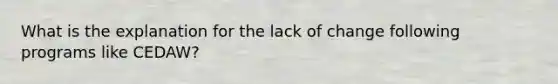 What is the explanation for the lack of change following programs like CEDAW?