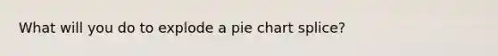 What will you do to explode a pie chart splice?