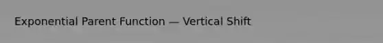 Exponential Parent Function — Vertical Shift