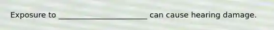 Exposure to _______________________ can cause hearing damage.