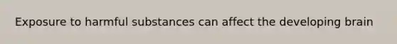 Exposure to harmful substances can affect the developing brain
