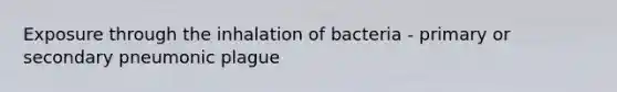 Exposure through the inhalation of bacteria - primary or secondary pneumonic plague