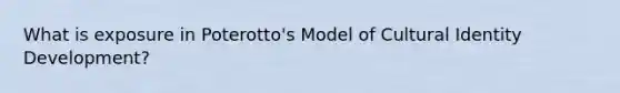 What is exposure in Poterotto's Model of Cultural Identity Development?