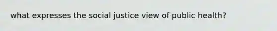 what expresses the social justice view of public health?