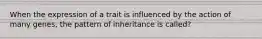 When the expression of a trait is influenced by the action of many genes, the pattern of inheritance is called?