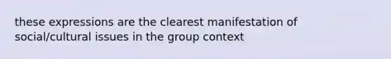 these expressions are the clearest manifestation of social/cultural issues in the group context