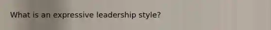 What is an expressive leadership style?