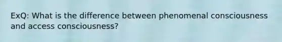 ExQ: What is the difference between phenomenal consciousness and access consciousness?
