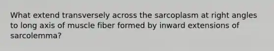 What extend transversely across the sarcoplasm at right angles to long axis of muscle fiber formed by inward extensions of sarcolemma?