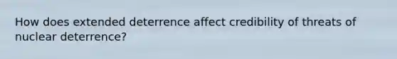 How does extended deterrence affect credibility of threats of nuclear deterrence?