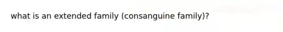 what is an extended family (consanguine family)?