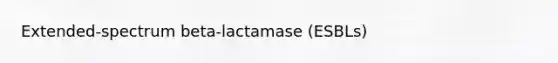 Extended-spectrum beta-lactamase (ESBLs)