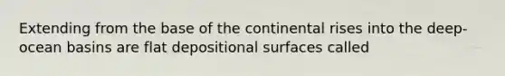 Extending from the base of the continental rises into the deep-ocean basins are flat depositional surfaces called