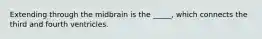 Extending through the midbrain is the _____, which connects the third and fourth ventricles.