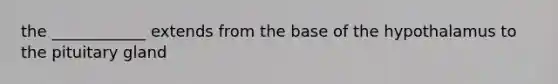 the ____________ extends from the base of the hypothalamus to the pituitary gland