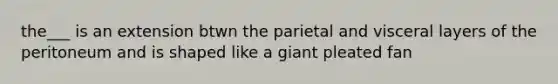 the___ is an extension btwn the parietal and visceral layers of the peritoneum and is shaped like a giant pleated fan