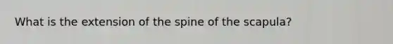 What is the extension of the spine of the scapula?