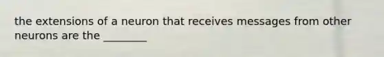 the extensions of a neuron that receives messages from other neurons are the ________