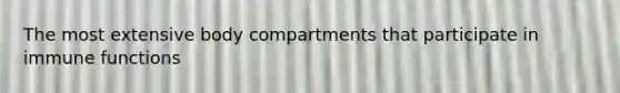 The most extensive body compartments that participate in immune functions