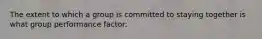 The extent to which a group is committed to staying together is what group performance factor: