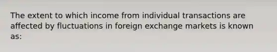 The extent to which income from individual transactions are affected by fluctuations in foreign exchange markets is known as: