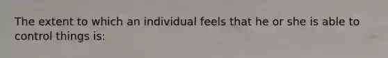 The extent to which an individual feels that he or she is able to control things is: