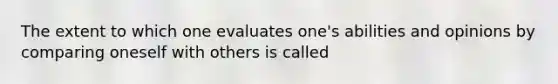 The extent to which one evaluates one's abilities and opinions by comparing oneself with others is called