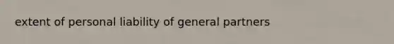 extent of personal liability of general partners