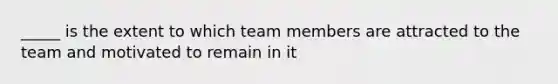 _____ is the extent to which team members are attracted to the team and motivated to remain in it