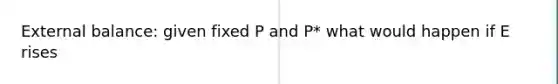 External balance: given fixed P and P* what would happen if E rises