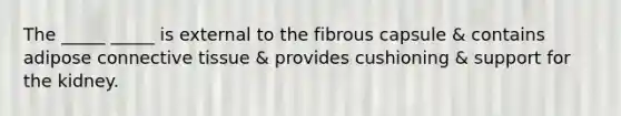 The _____ _____ is external to the fibrous capsule & contains adipose connective tissue & provides cushioning & support for the kidney.