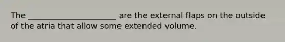 The ______________________ are the external flaps on the outside of the atria that allow some extended volume.