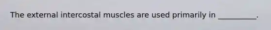 The external intercostal muscles are used primarily in __________.