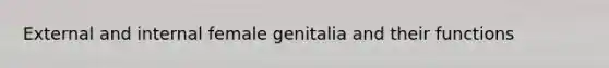 External and internal female genitalia and their functions