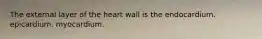 The external layer of the heart wall is the endocardium. epicardium. myocardium.