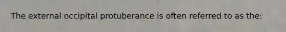 The external occipital protuberance is often referred to as the: