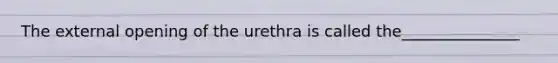 The external opening of the urethra is called the_______________