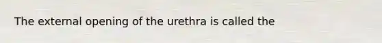 The external opening of the urethra is called the