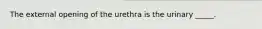 The external opening of the urethra is the urinary _____.