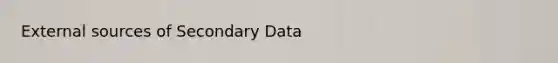 External sources of Secondary Data