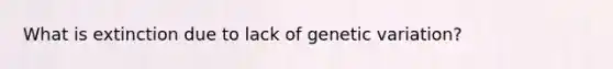 What is extinction due to lack of genetic variation?