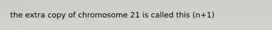 the extra copy of chromosome 21 is called this (n+1)