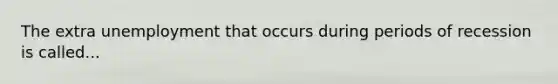 The extra unemployment that occurs during periods of recession is called...