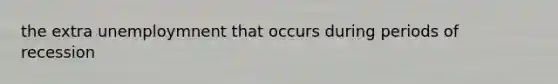 the extra unemploymnent that occurs during periods of recession