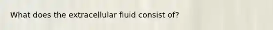 What does the extracellular fluid consist of?