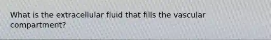 What is the extracellular fluid that fills the vascular compartment?