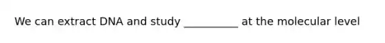 We can extract DNA and study __________ at the molecular level