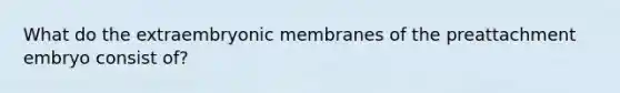 What do the extraembryonic membranes of the preattachment embryo consist of?