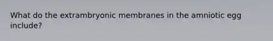 What do the extrambryonic membranes in the amniotic egg include?