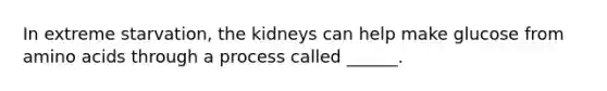 In extreme starvation, the kidneys can help make glucose from amino acids through a process called ______.